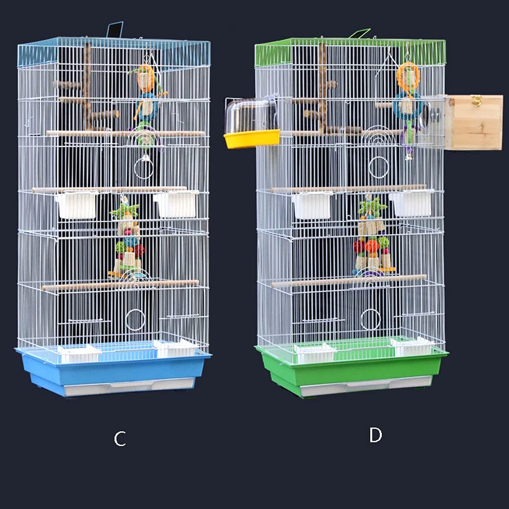 鳥かご 鳥の増さるの利益のフィーダースタンドロッドと増さる伏せ籠を持つ大型オウム真理教伏せ籠 愛玩動物伏せ籠 (Color : Green, Suit : B)