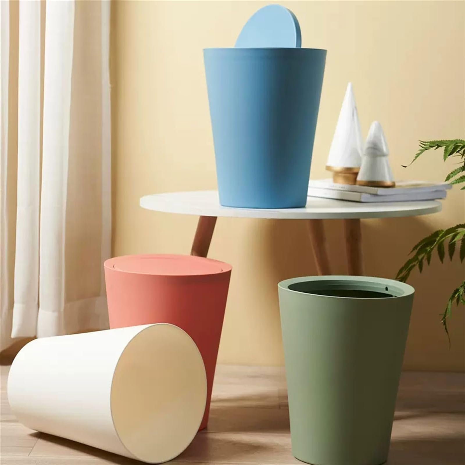 ごみ箱 古紙バスケット家庭用大型カバー付きゴミ箱バケツクリエイティブかわいいリビングルーム寝室のバスルームトイレットペーパーバスケット蓋なし 家庭用のゴミ箱と屋内用のキッチンのゴミ箱 (Color : B)