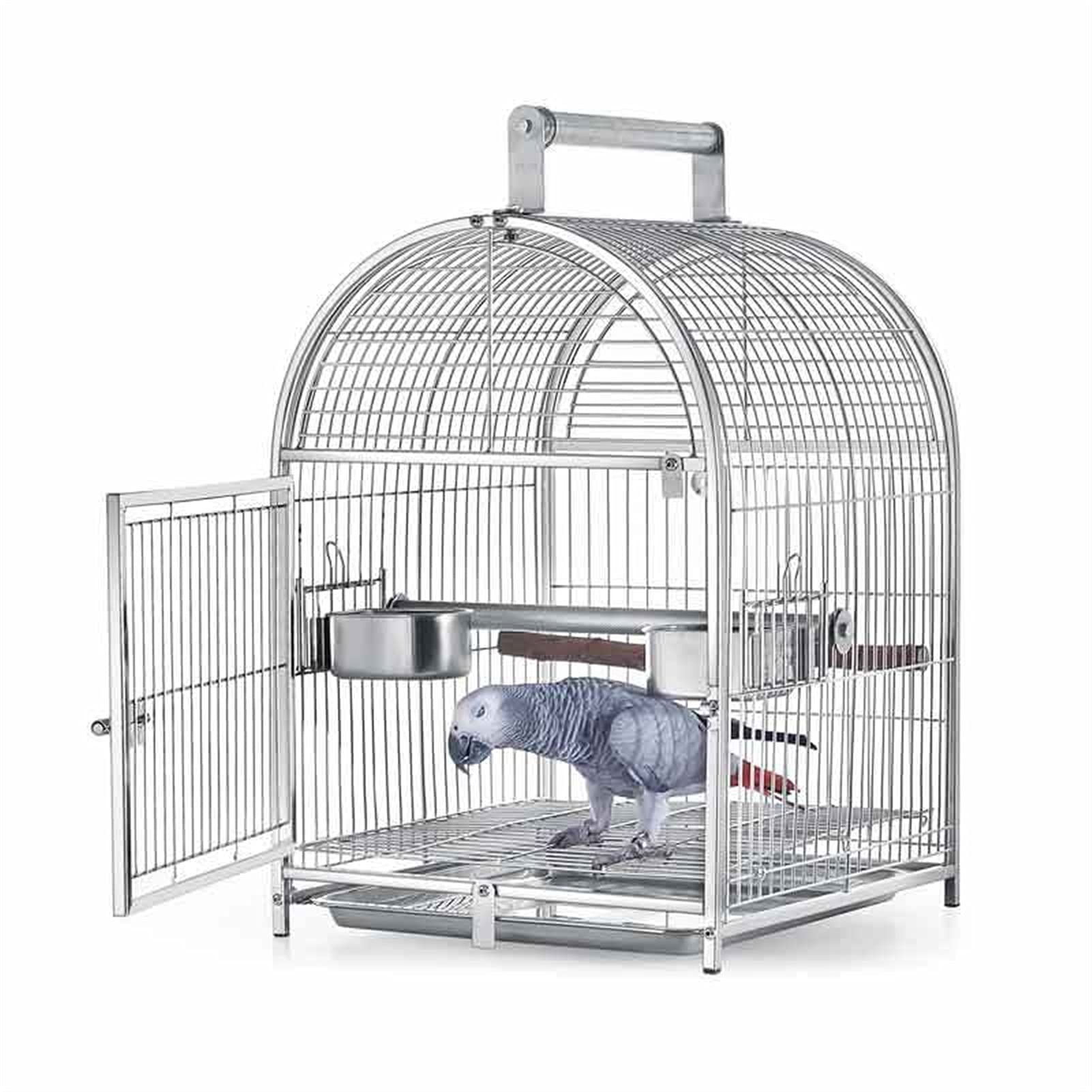 鳥かご 大型持ちはこび用鳥かご金属元素304ステンレス鋼鋼のコンゴウインコの家の旅する伏せ篭嫌な伏せ篭 愛玩動物伏せ篭