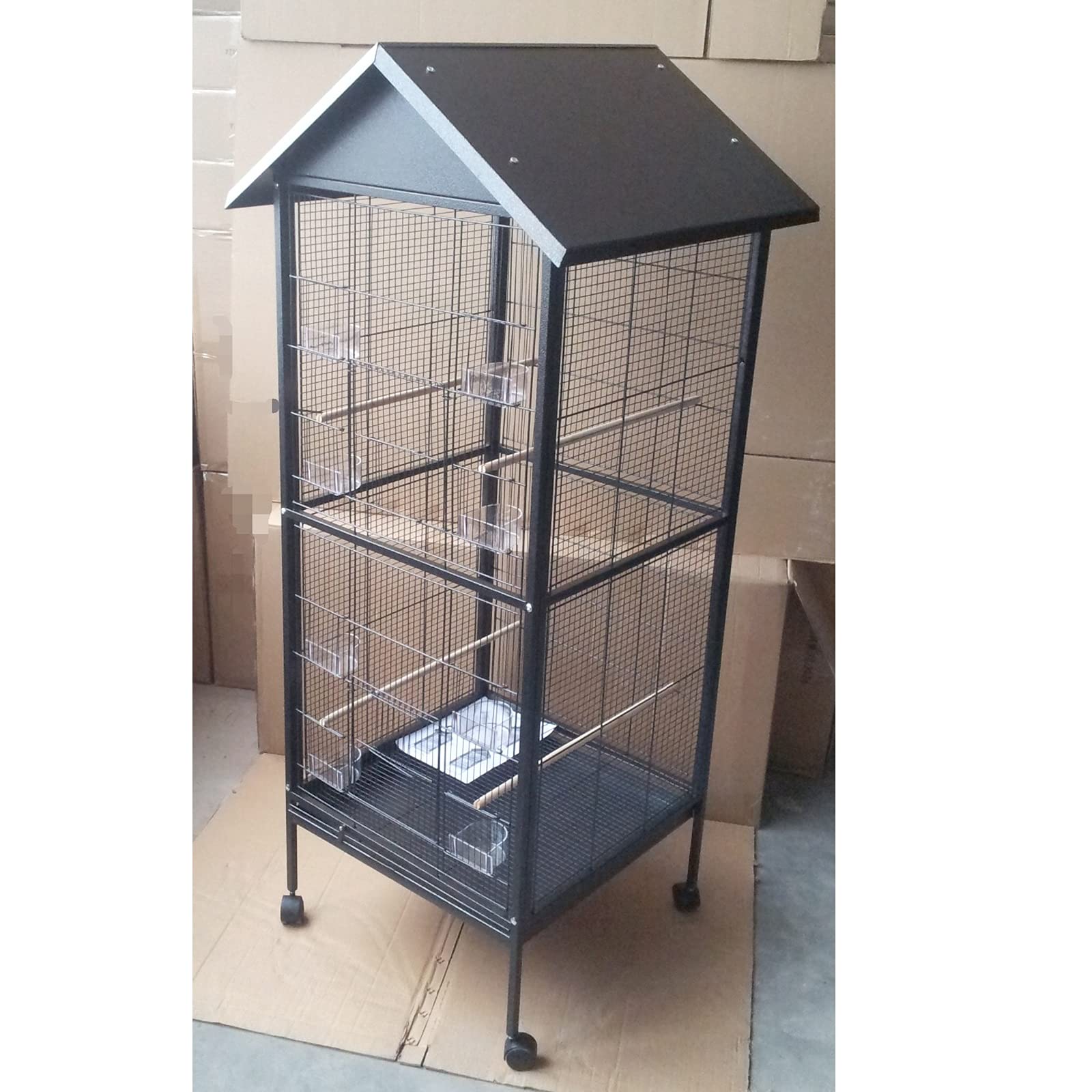 鳥かご 大きな大屋根の上の小さな鳥の檻の鳩の檻のオウム真理教の伏せ篭の鳥の伏せ篭 愛玩動物伏せ篭