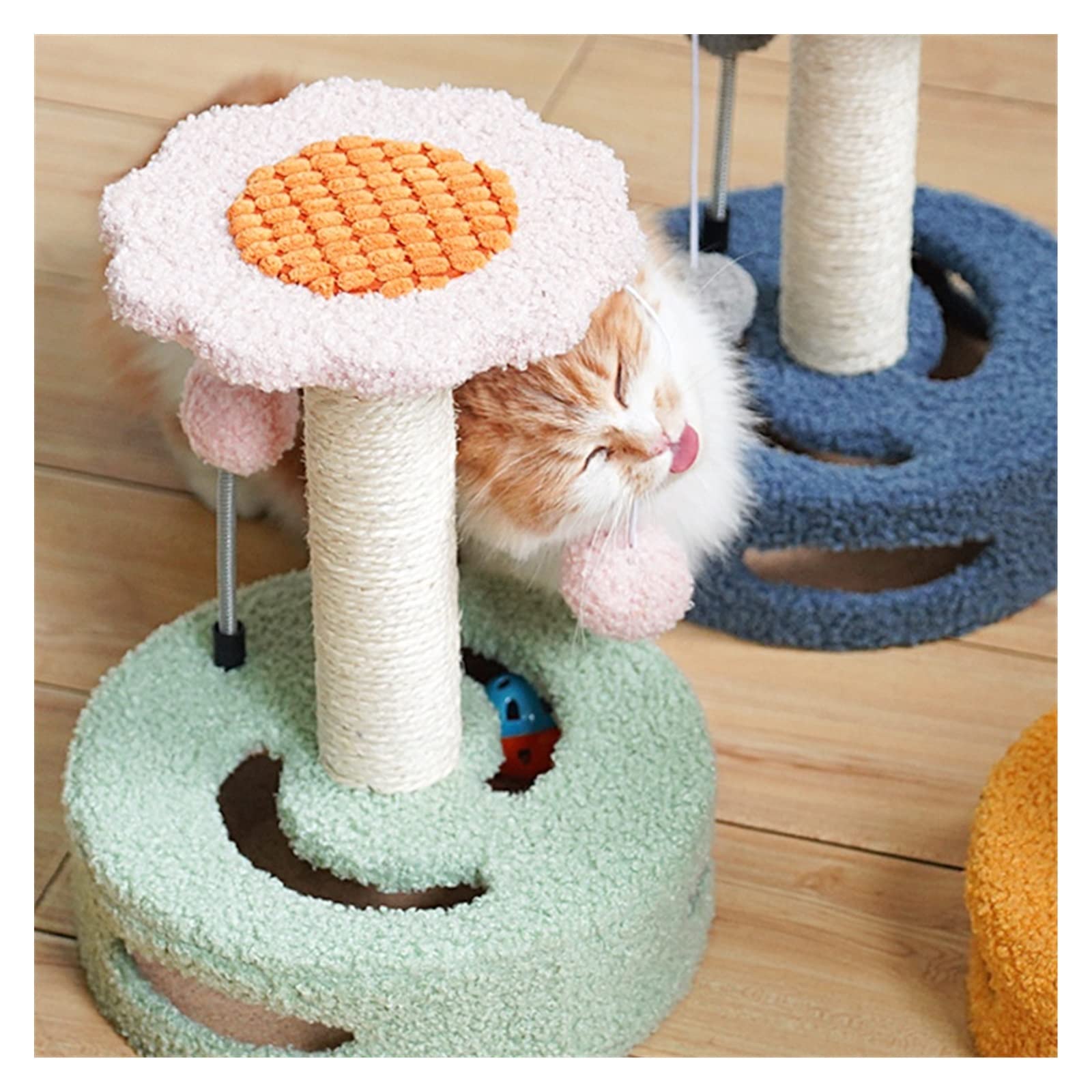 猫の山登り一こま 猫クライミング一こま小さな猫の遊び道具猫爪とぎ板猫ジャンププラットフォームクリエイティブお日さまの花サイザル猫爪とぎ郵便うけ猫備品 活動写真キャットクライミングツリー (Color : B)