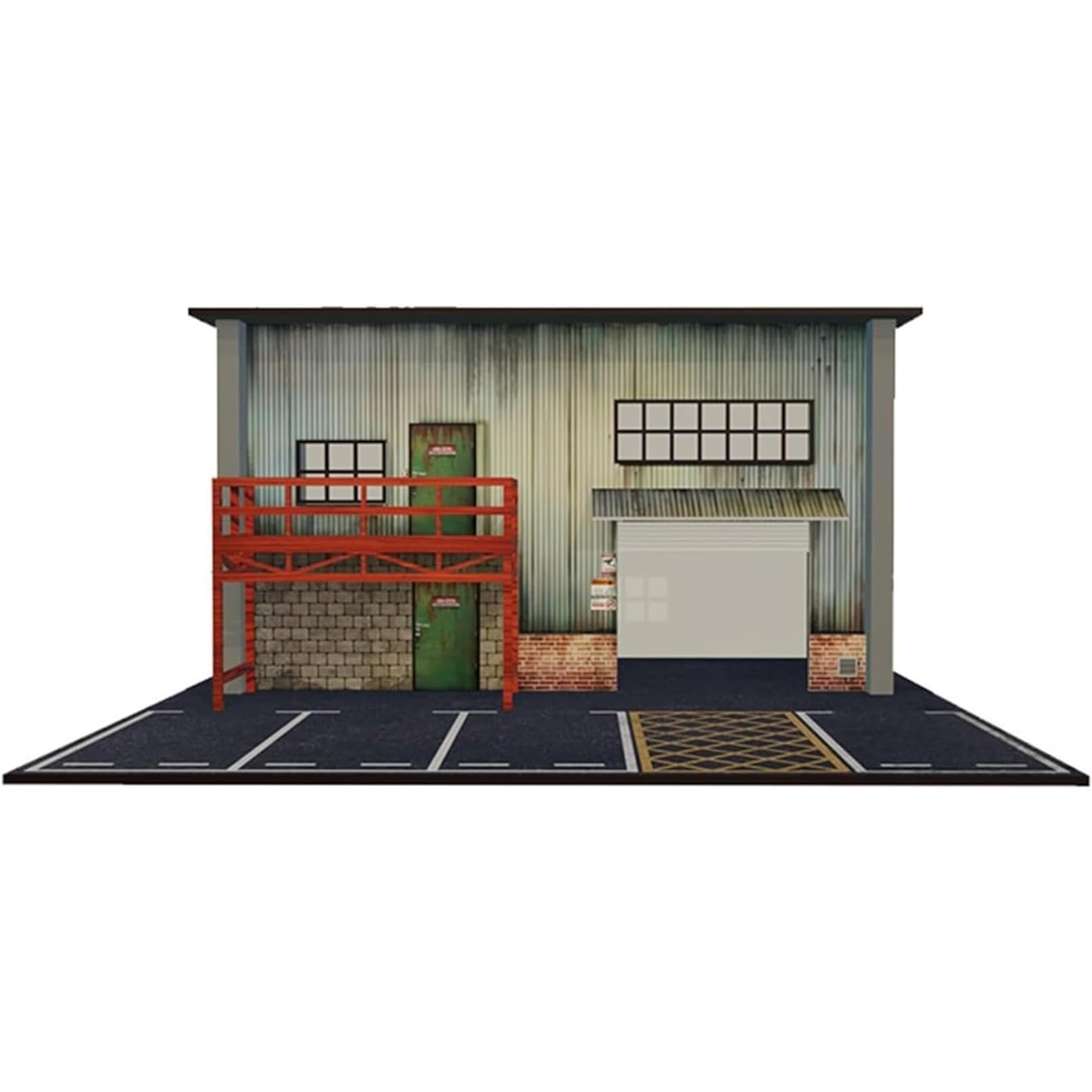1:64 ダイキャスト ガレージモデル|赤レンガ風駐車場シーンディスプレイ|アクリル防塵ケース付き収納キャビネット|合金車コレクション展示スタンド|ミニカーおもちゃ装飾ケース|ホビーコレクター向けプレミアムセット