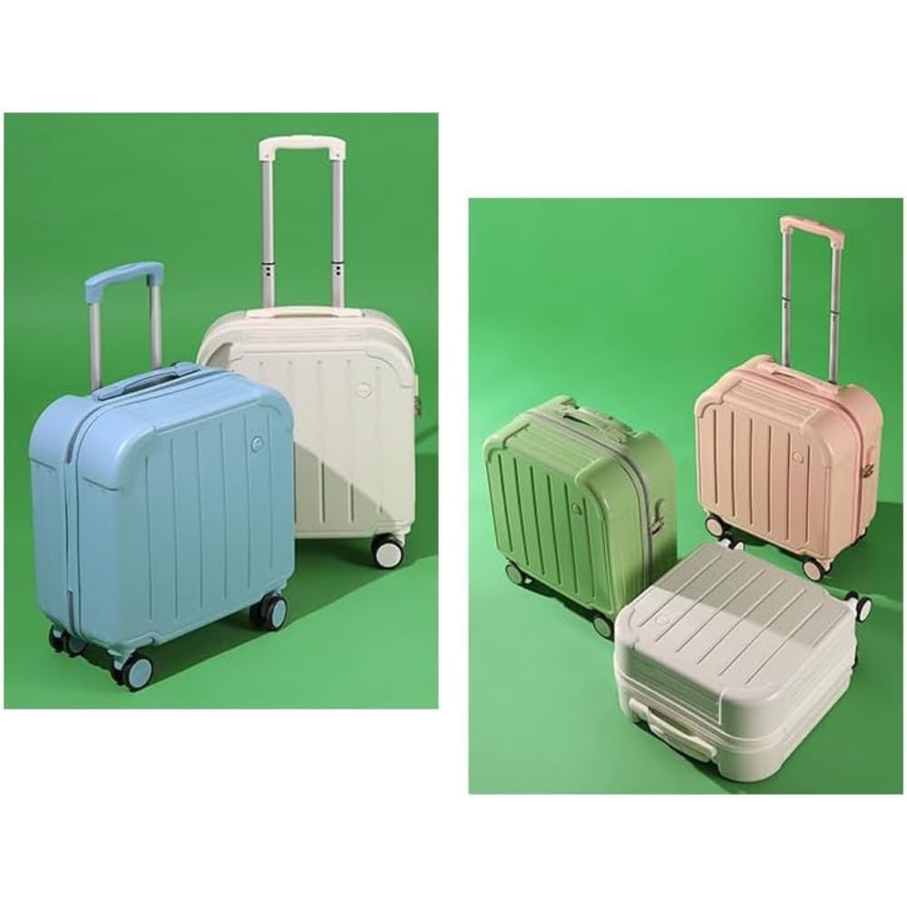 [ ] スーツケース、スーツケース、小型、超軽量、バッグ、ジッパー、ポータブル、サイレント、旅行、出張、パスワード ボックス、18 インチ スーツケース、トラベル バッグ、小さな新鮮なスーツケース、耐久性 (グリーン) []