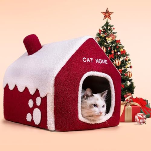 猫臥榻 あったか猫臥榻 猫 愛玩動物 防寒 座布団付き添い人 猫用 小型犬用 断熱 防寒 (L)