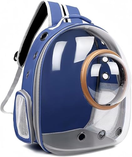 ペットキャリー 猫 犬リュック 猫キャリーバッグ 宇宙船カプセル型 パッド付き 透明 通気性 大容量 耐久性 安全性 犬猫兼用 小動物用 リュック バッグ 旅行ペットバッグ 通院 防災 避難用最適 お出かけ お散歩 (ブラック)｜ハッピージョイフルマーケット