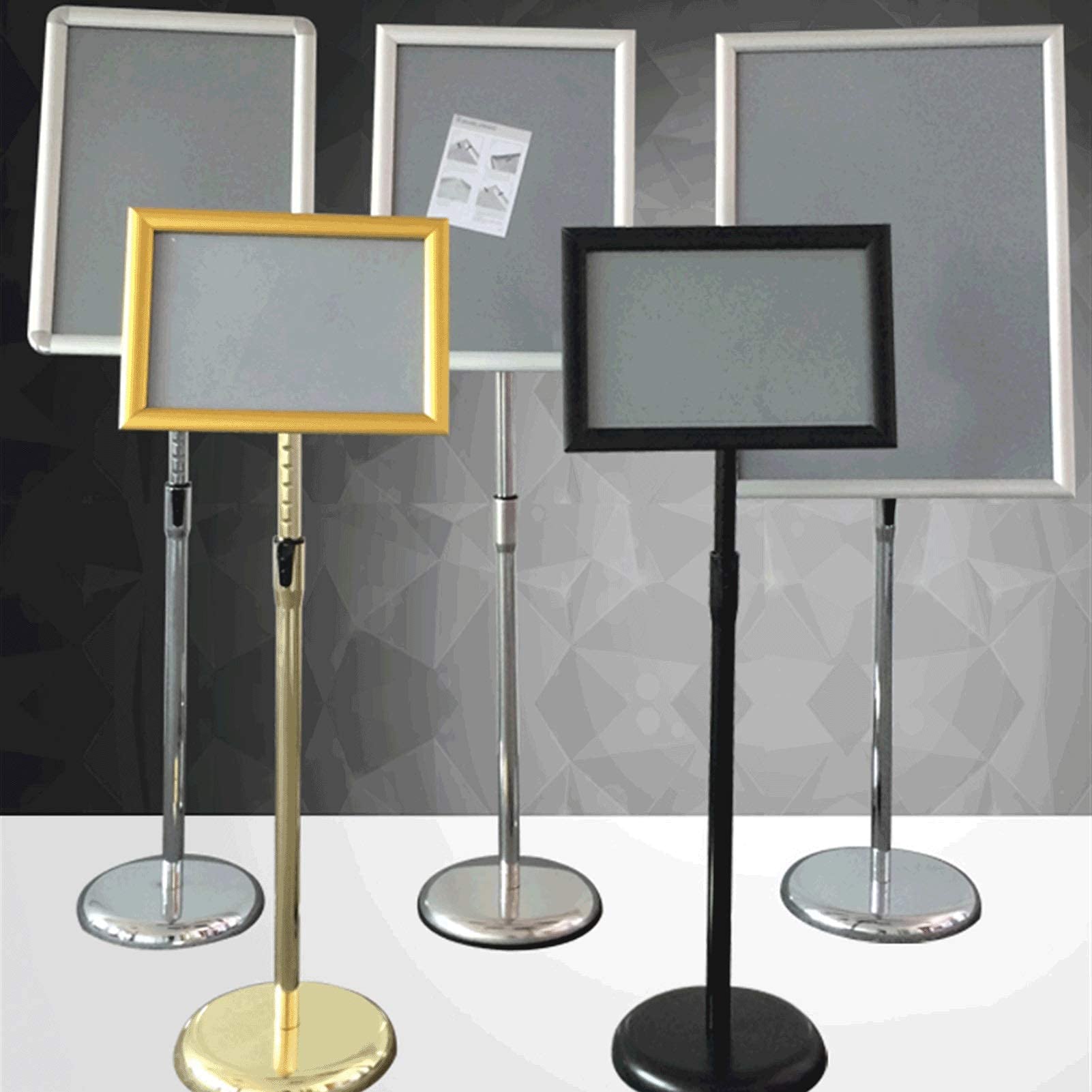 電子掲示板 お引き回し板 ポスターディスプレイスタンド 貼り出しステンレス鋼鋼A ブランドディスプレイスタンドホテルオリエンテーションブランドの立ち会い場見せびらかす より釣り合いした見せびらかす照明ランプを立てる (Color : Gold, Size : Round corner)