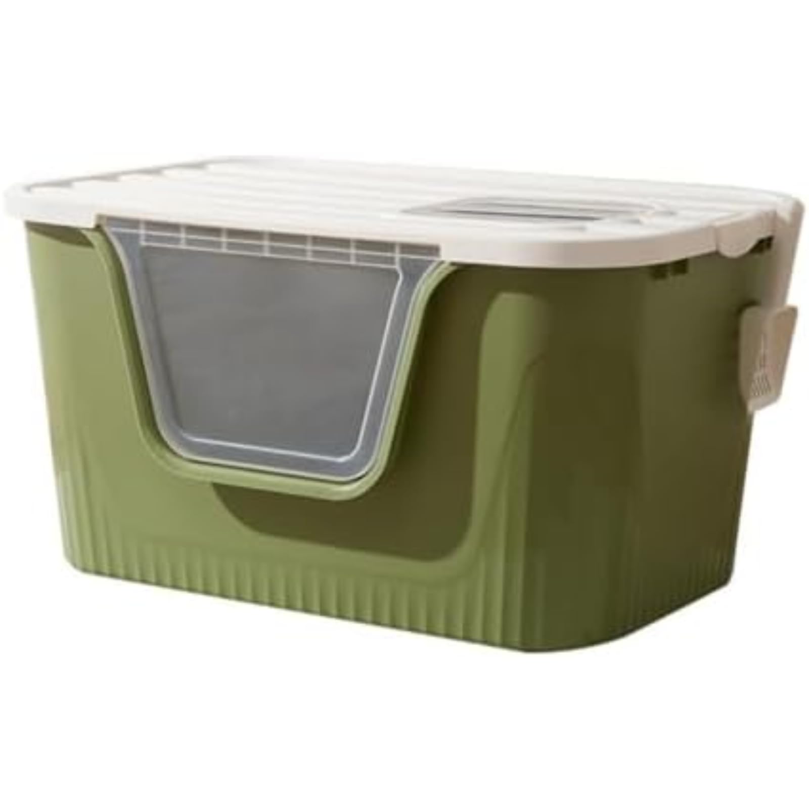 猫 トイレ 大型 カバー付き フタあり 飛散防止 砂落とし 清潔 掃除しやすい ペットトイレ本体 上から入る 大容量 スコップ付き 隠す キャットトイレ おしゃれ かわいい 2WAY 室内飼い 換気 洗える 樹脂製｜ハッピージョイフルマーケット