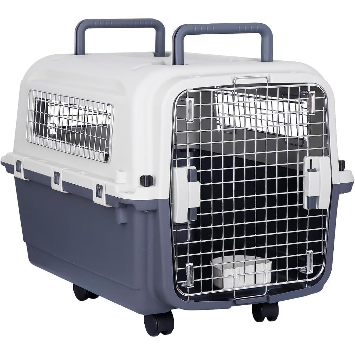 愛玩動物持ちはこび キャリーバッグ 捉え所の無い手合い 飛行機相応う 4輪キャスター付き添い人 小型犬 猫 犬ころ 飛翔持ってくるボックス席 クレート 持ちはこび入れもの 463331糎 可塑性物質製 手ごわい 扉取りはらい能力のある 水入れ付き添い人 洗える 精神的な統合飾り気の無い 旅する 通院 お