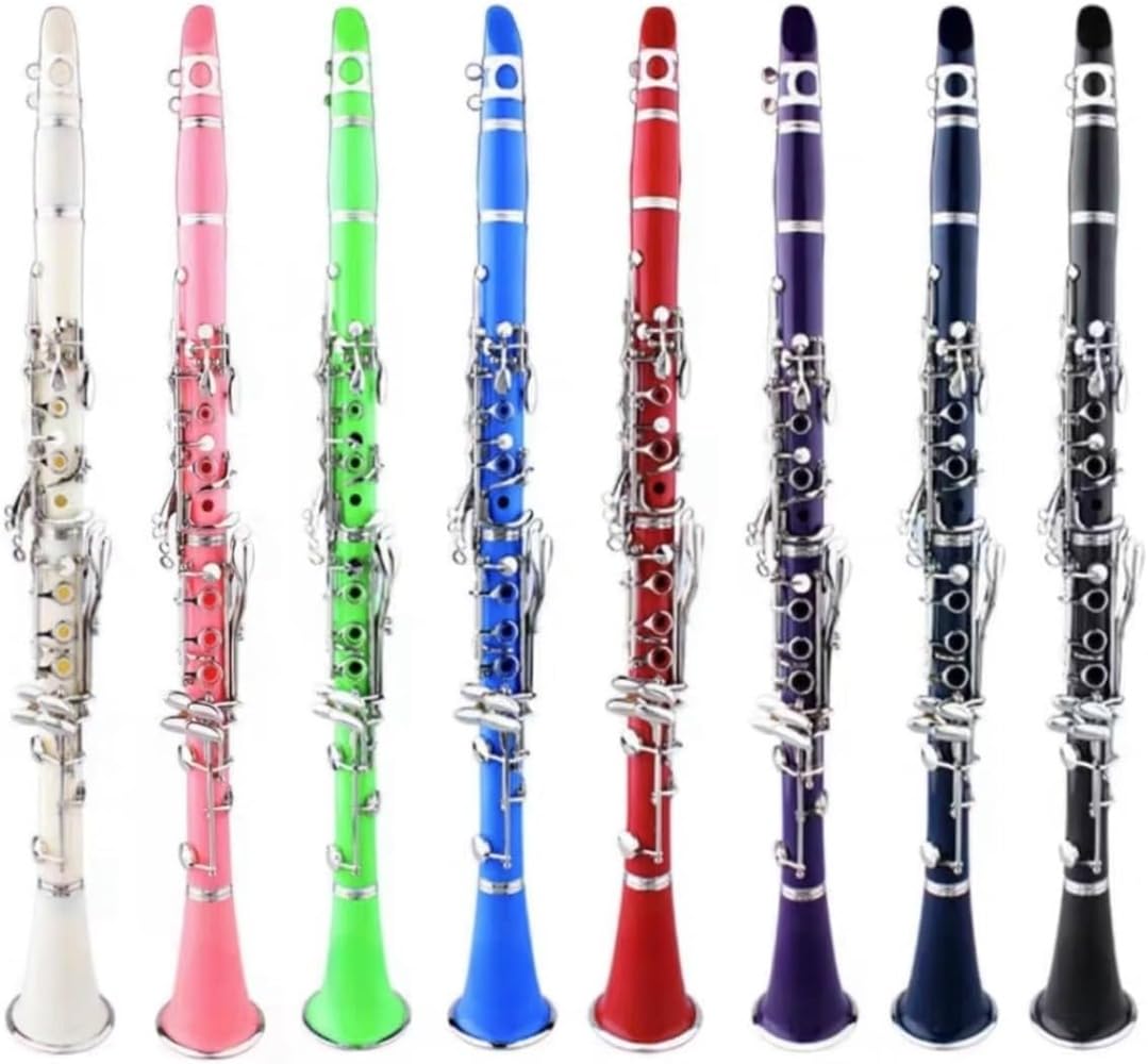 クラリネット B♭管 17キー 木管楽器 ベークライト 初心者セット 吹奏楽 練習用 級位試験 演奏会 樹脂製 耐久性 17鍵 中級者 ケース付き 専門ケース お手入れ用品付属 ダークブルー