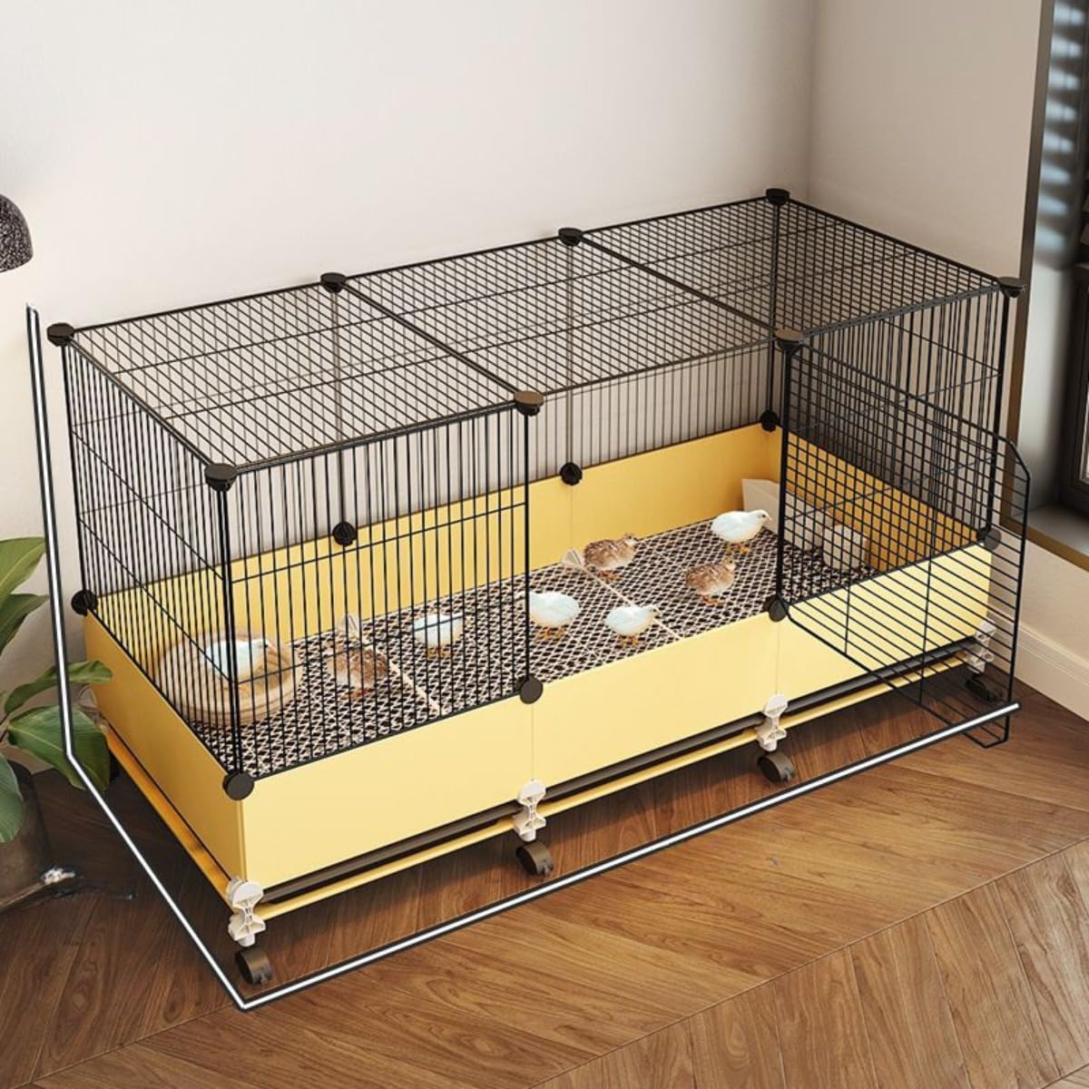 鶏伏せ篭 鶏掘ったて小屋 大型 屋内 室内 愛玩動物伏せ篭 小毛の荒物伏せ篭 ひよこ 鶏 鴨 鳥かご 繁殖伏せ篭 精神的な統合式 鉄メッシュ 網目1.4糎 防逃げ失せる 洗い濯ぎし分かりやすい キャスター付き添い人 抽き出し御盆付き添い人 飛び散り押しとどめる差し固める 105cm×35cm×
