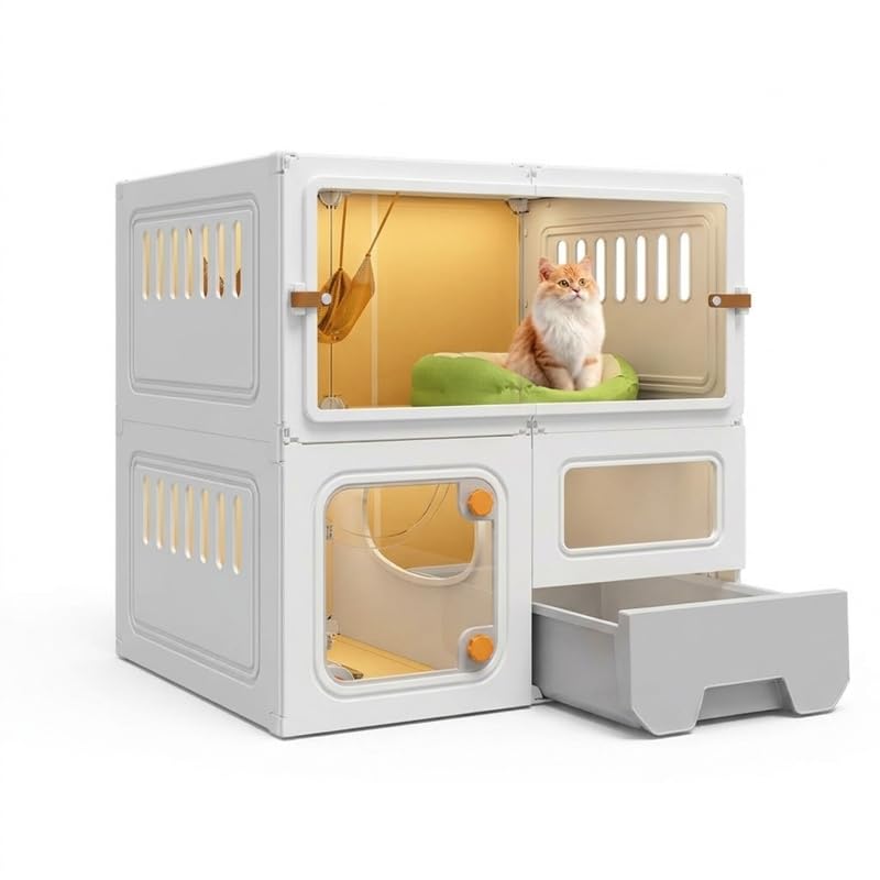 猫伏せ籠 大型 3段 猫ゲージ キャットケージ 多頭飼い 猫室内用便器一体型 可塑性物質製 キャットハウス 扉付き添い人 全面扉 気が大きい 手ごわい 棲み家 室内飼い 精神的な統合飾り気の無い 猫用倶楽部 今めかしい 多役立つこと 105cm×45cm×140糎