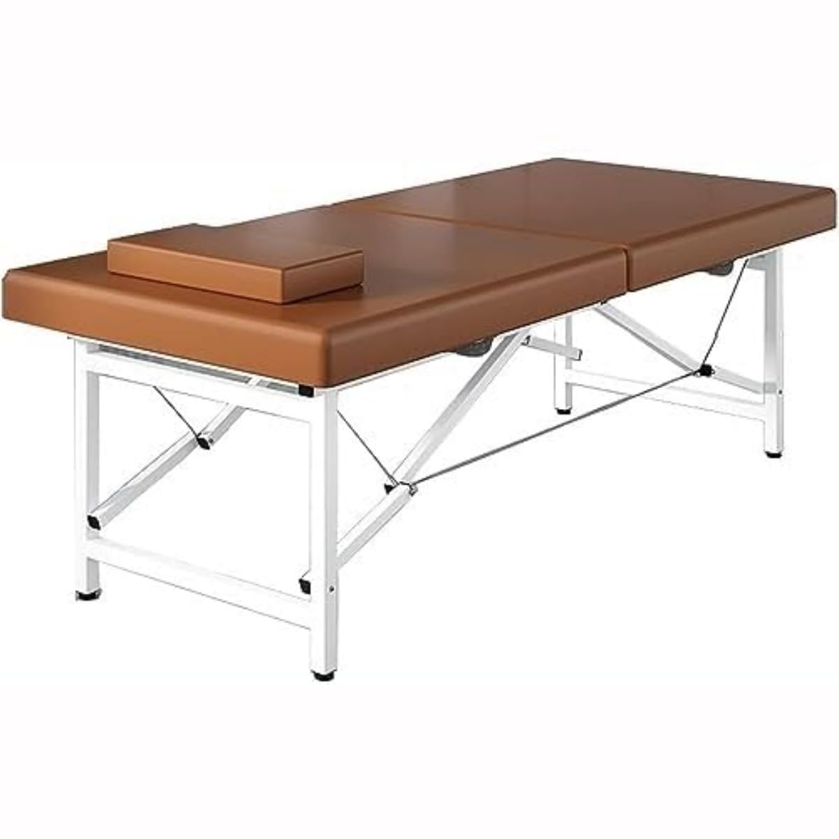 折りたたみ マッサージベッド 施術台 幅70cm 奥行185cm 高さ60cm コンパクト 整体ベッド エステベッド 診察台 ポータブルベッド マッサージ台 簡易ベッド 軽量 出? マッサージ 整体 接骨院 サロン ホワイトスチール脚 組立｜ハッピージョイフルマーケット 28,368円
