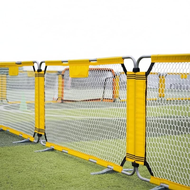 サッカー フェンス 練習用 ネット 折りたたみ パーティション スポーツバリア 独立式 連結可能 バックストップネット サッカーゴール 自宅 庭 室内 屋外 投球 守備 トレーニング 撥水 錆防止 防球ネット 高さ82cm イエロー｜ハッピージョイフルマーケット