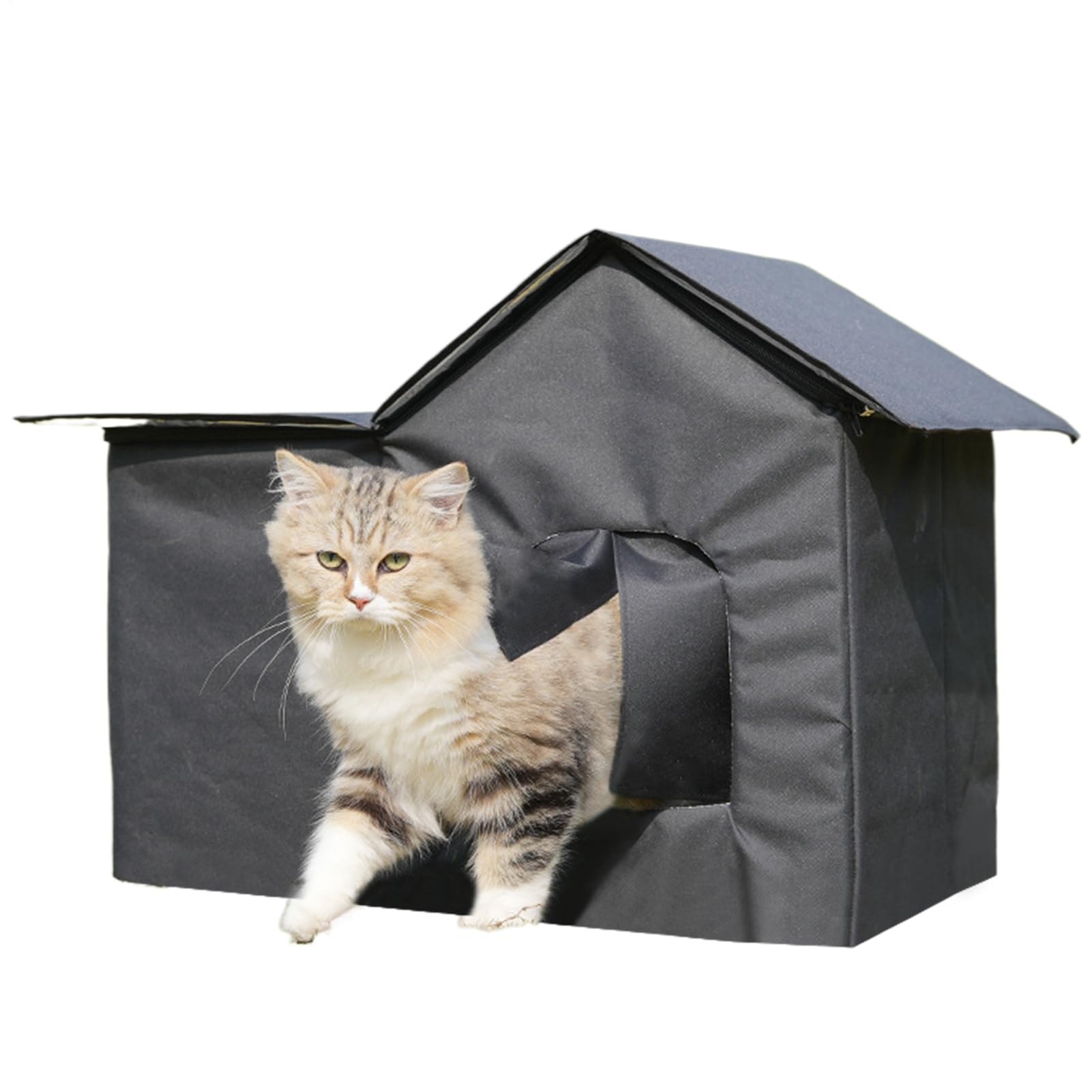 室外用キャットハウス 愛玩動物棲み家 防寒 雨合羽 猫 犬 小毛の荒物用 室内 外兼用 学生寄宿舎型 棲み家 折りたたみ 保温 取りはらい能力のある 洗える 引っ敷き付き添い人 庭 縁側 車宿り用 愛玩動物臥榻 51×35×41糎