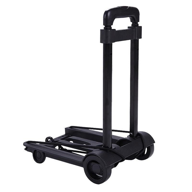 鉄パイプ2輪折りたたみ荷物車家庭用野菜購入車レバー車軽ショッピング車手引き車運搬車貨車 (ブラック)｜ハッピージョイフルマーケット