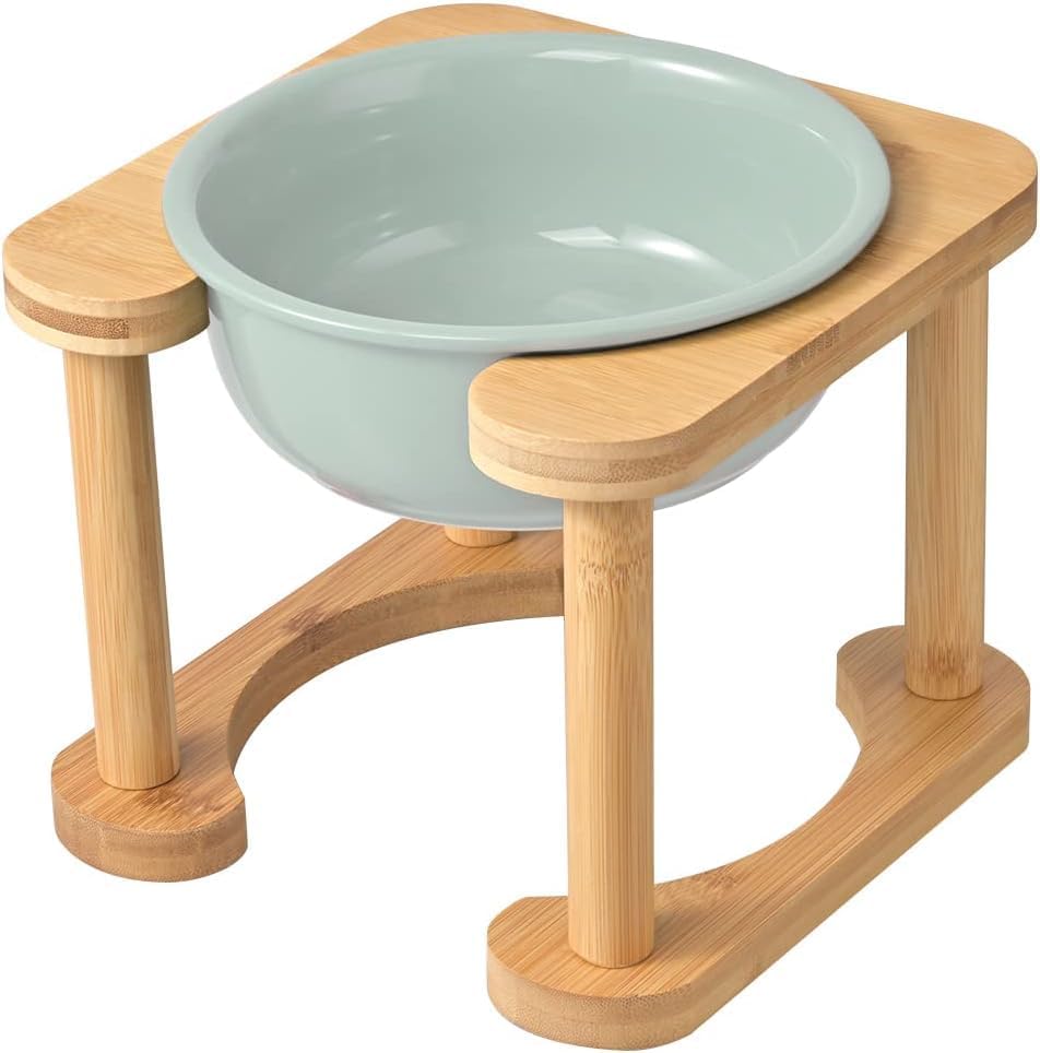 ペット ボウル 猫 犬 高い ボウルスタンド 陶器 フードボウル ウォーターボウル 食器 餌入れ 水入れ 安定感 800 小型犬 中型犬 ライトグリーン (800（1個）,ライトグリーン)｜ハッピージョイフルマーケット