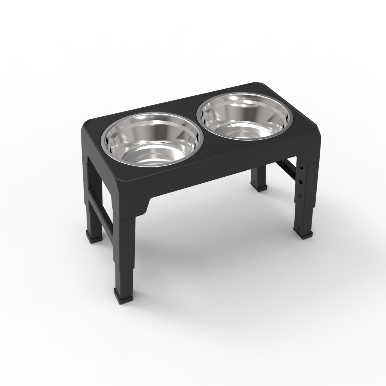 犬 食器台 早食い防止 食器 犬 高さ調節可能犬エサ皿 消化と脊椎の健康に役立つ犬 餌台 大中小さまざまな体型に適した犬種 清潔で便利で安定した滑り止め (ブラック)|ハッピージョイフルマーケット