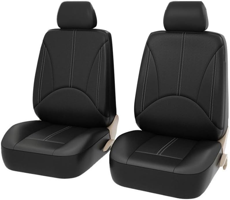 カーシートカバー 4 個、ユニバーサル通気性レザーシートプロテクターセット自動車インテリアアクセサリー車 車両用 (4 ,ブラック)|ハッピージョイフルマーケット