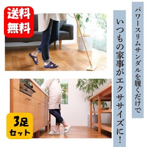【貨物輸送無料】パワースリムサンダル×３足書き割り 【製造会社定め事品】 履くだけ飾り気の無い♪日々のやって行くを運動することに♪ 米国海軍 象牙色 堅苦しさ 室内履き 事務室 思わしい 履くだけ レディース 疲れない 平衡にする 思わしい 美脚 美尻 たわい無い 食事制限 体幹 静音 甲走った  実用的 脚痩せ