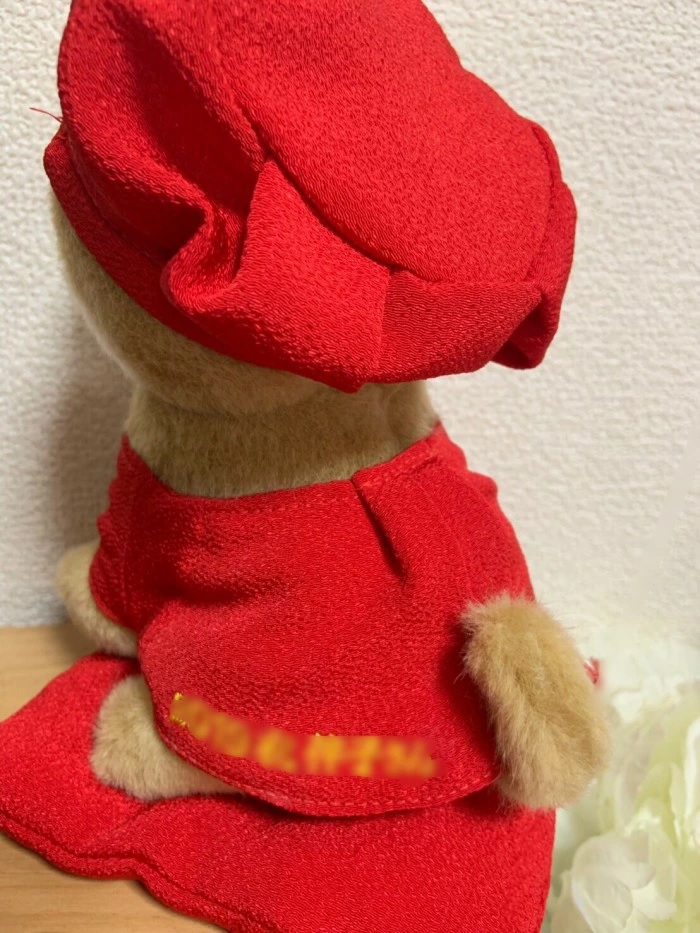 茶色のぬいぐるみ 赤いスカーフ付き Monchhichi/モンチッチ・ぬいぐるみ・大きな大きなモンチッチ・L