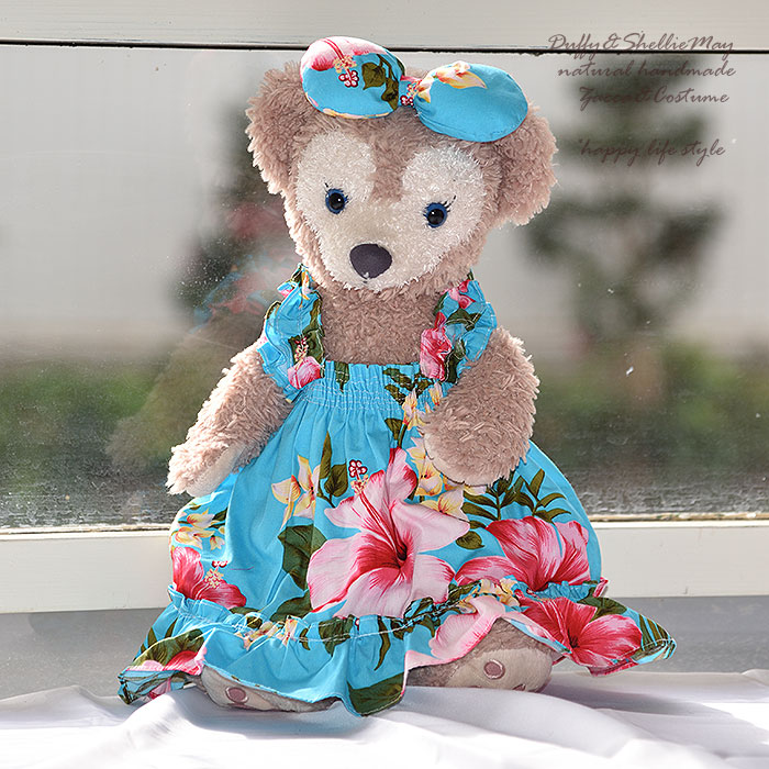 楽天市場 ゆうパケットｏｋ ダッフィー シェリーメイｓサイズ43センチ用アロハワンピース 水色 Aloha 17 洋服 ハッピーライフスタイル