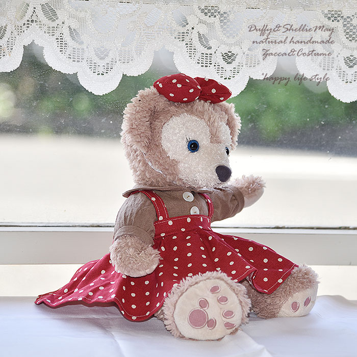 ゆうパケット ダッフィー シェリーメイコスチューム Sサイズ43cm 赤水玉吊りスカート ブラウンシャツ Od124 Barriosurbanos Com Ar