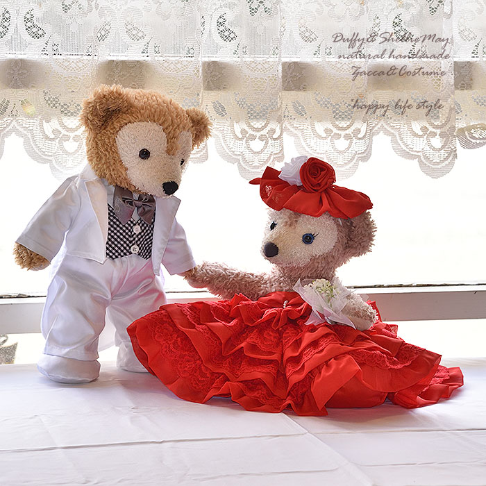 送料無料 ウエルカムベアに ダッフィー シェリーメイ コスチューム Sサイズ43cm ウエディングドレス 12a タキシード 14f セット Wd56 ぬいぐるみ別売 服 洋服 グッズ 手作り Lojascarrossel Com Br