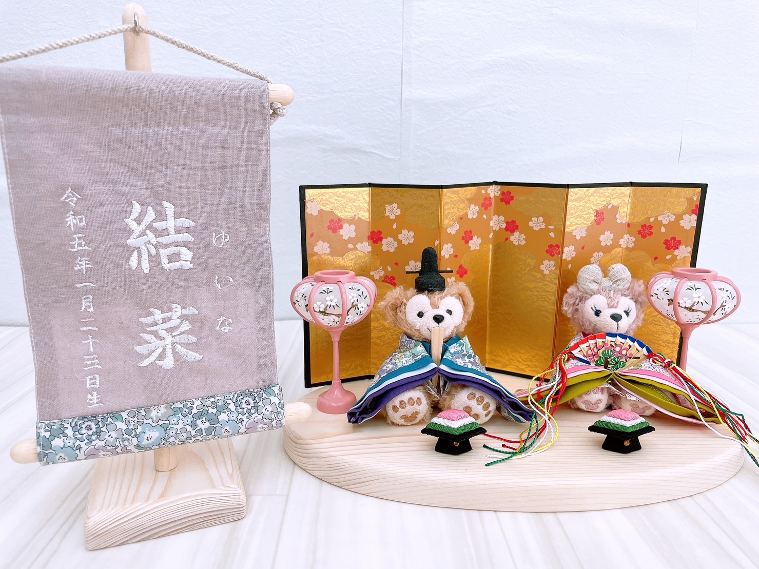 楽天市場】贈り物に♪ぼんぼり＆屏風付き・ダッフィー シェリーメイ