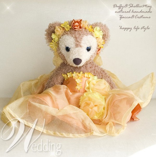 Disney ダッフィ　シェリーメイ　ウエディングコスチューム　衣装 名入れ靴付 刺繍 ダッフィー シェリーメイ ウエディング