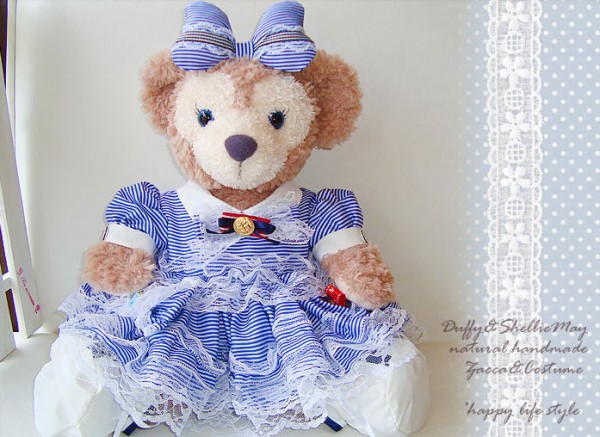 【新品未開封】ダッフィー　パジャマ　コスチューム　復刻版 ダッフィーコスチューム・duffy43cmサイズ ☆三角帽子付き