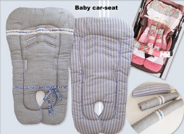 出産祝いに！ハンドメイド*リバティ*リバーシブルベビーカーシートフルセット(グレー系）【ベビー】*sheet13