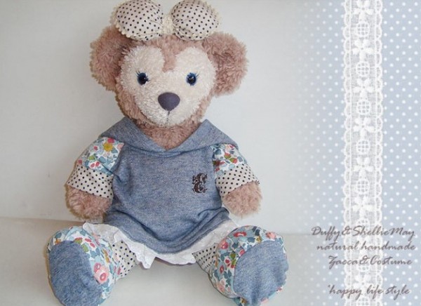 シェリーメイ用コスチューム　パーカー、リボン、デニムスカート シェリーメイ用コスチューム パーカー、リボン、デニムスカート 楽天