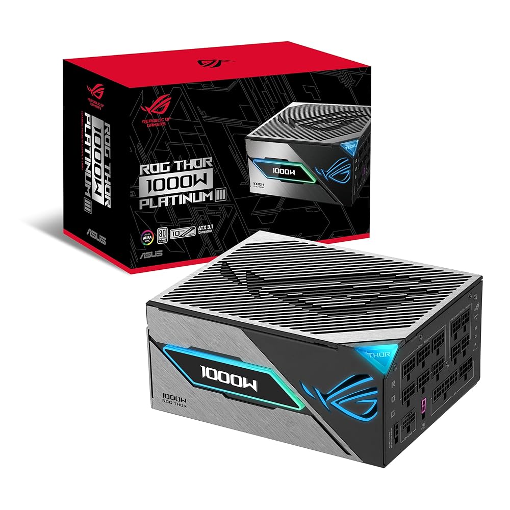 ASUS ROG Thor 1000W Titanium III 電源ユニット 特許取得済 インテリジェント電圧安定装置、磁気式OLEDディスプレイ 搭載 ROG-THOR-1000P3 国内正規代理店品