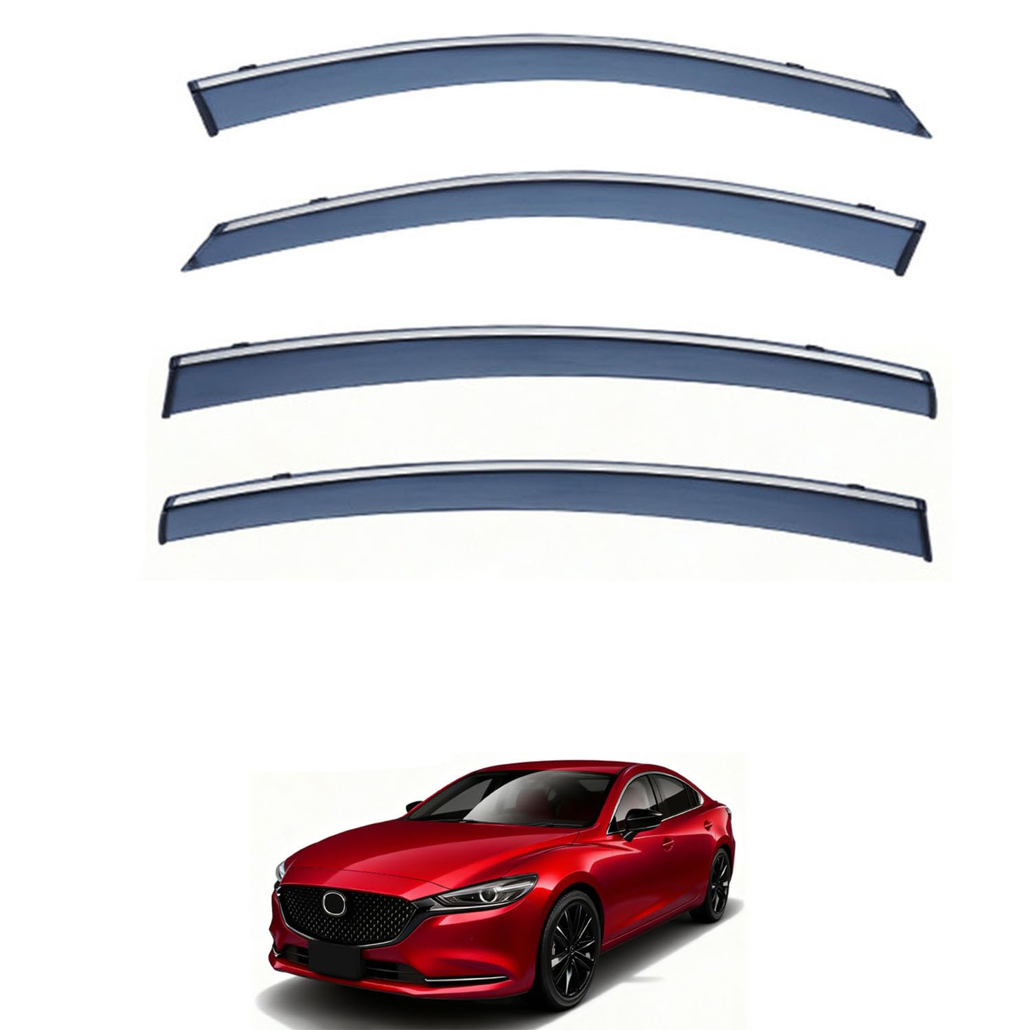 に適用 マツダ MAZDA6 GJ1-GL 2014-2025 専用 ドアバイザー 車用レインガード 厳選アクリル製 防雨性 風切り音軽減 カスタムカーパーツ サイドバイザーセット 日よけ対策 通年使用 車外装備品 傷防止 簡単装着 視界を遮らない 結露除去 雨天走行|ハッピーラッキーショップ