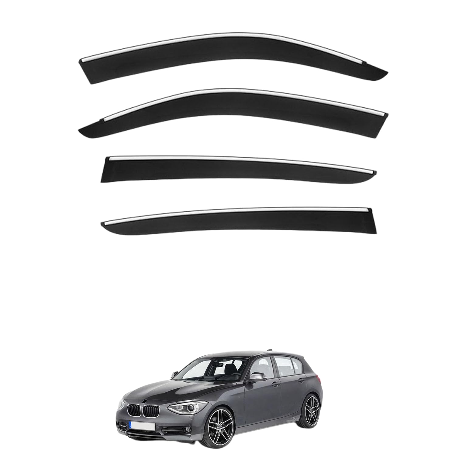 に適用 BMW 1シリーズ ハッチバック F20 2012-2018 専用 ドアバイザー 車用レインガード 厳選アクリル製 防雨性 風切り音軽減 カスタムカーパーツ サイドバイザーセット 日よけ対策 通年使用 車外装備品 傷防止 簡単装着 視界を遮らない 結露除去 雨天走行｜ハッピーラッキーショップ