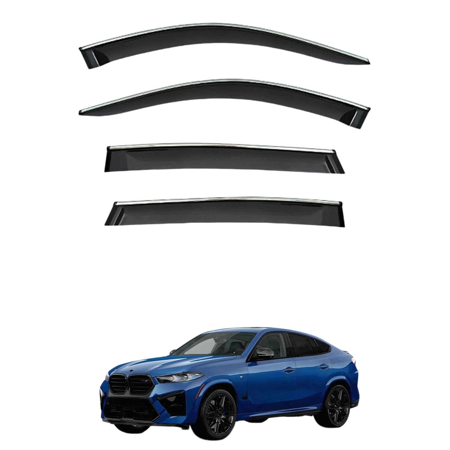 に適用 BMW X6 G06 2020+ 専用 ドアバイザー 車用レインガード 厳選アクリル製 防雨性 風切り音軽減 カスタムカーパーツ サイドバイザーセット 日よけ対策 通年使用 車外装備品 傷防止 簡単装着 視界を遮らない 結露除去 雨天走行|ハッピーラッキーショップ