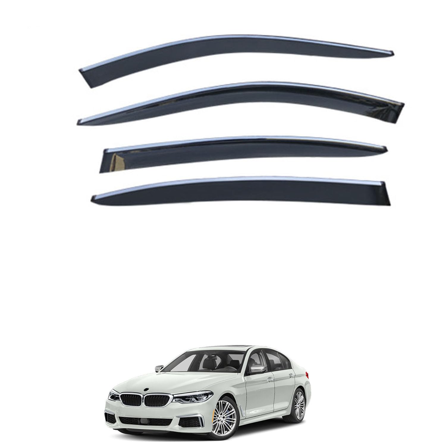 に適用 BMW 5シリーズ セダン G30 2017-2023 専用 ドアバイザー 車用レインガード 厳選アクリル製 防雨性 風切り音軽減 カスタムカーパーツ サイドバイザーセット 日よけ対策 通年使用 車外装備品 傷防止 簡単装着 視界を遮らない 結露除去 雨天走行｜ハッピーラッキーショップ