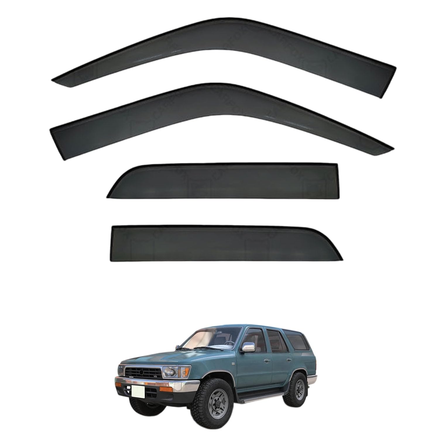 に適用 トヨタ 4ランナー/ハイラックスサーフ N120-N130 1990-1995 専用 ドアバイザー 車用レインガード 厳選アクリル製 防雨性 風切り音軽減 カスタムカーパーツ サイドバイザーセット 日よけ対策 通年使用 車外装備品 傷防止 簡単装着 視界を遮らない 結露除去 雨天走行｜ハッピーラッキーショップ