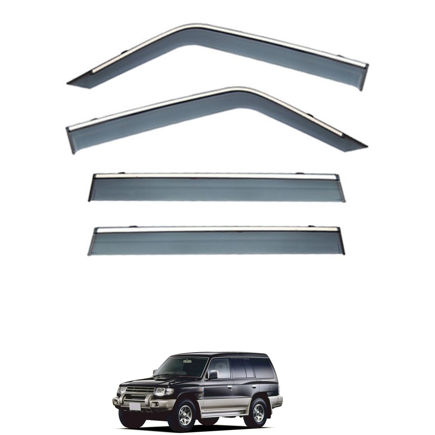 に適用 三菱 パジェロ V20 1991-1998 専用 ドアバイザー 車用レインガード 厳選アクリル製 防雨性 風切り音軽減 カスタムカーパーツ サイドバイザーセット 日よけ対策 通年使用 車外装備品 傷防止 簡単装着 視界を遮らない 結露除去 雨天走行|ハッピーラッキーショップ