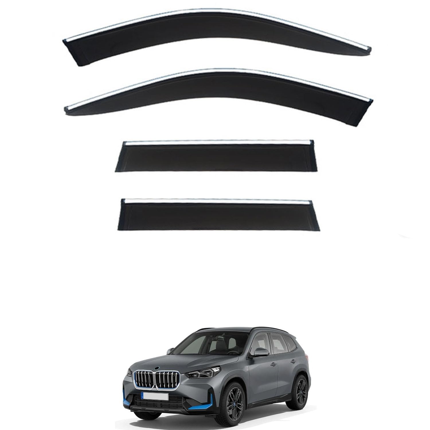に適用 BMW iX1 U11 2023+ 専用 ドアバイザー 車用レインガード 厳選アクリル製 防雨性 風切り音軽減 カスタムカーパーツ サイドバイザーセット 日よけ対策 通年使用 車外装備品 傷防止 簡単装着 視界を遮らない 結露除去 雨天走行｜ハッピーラッキーショップ