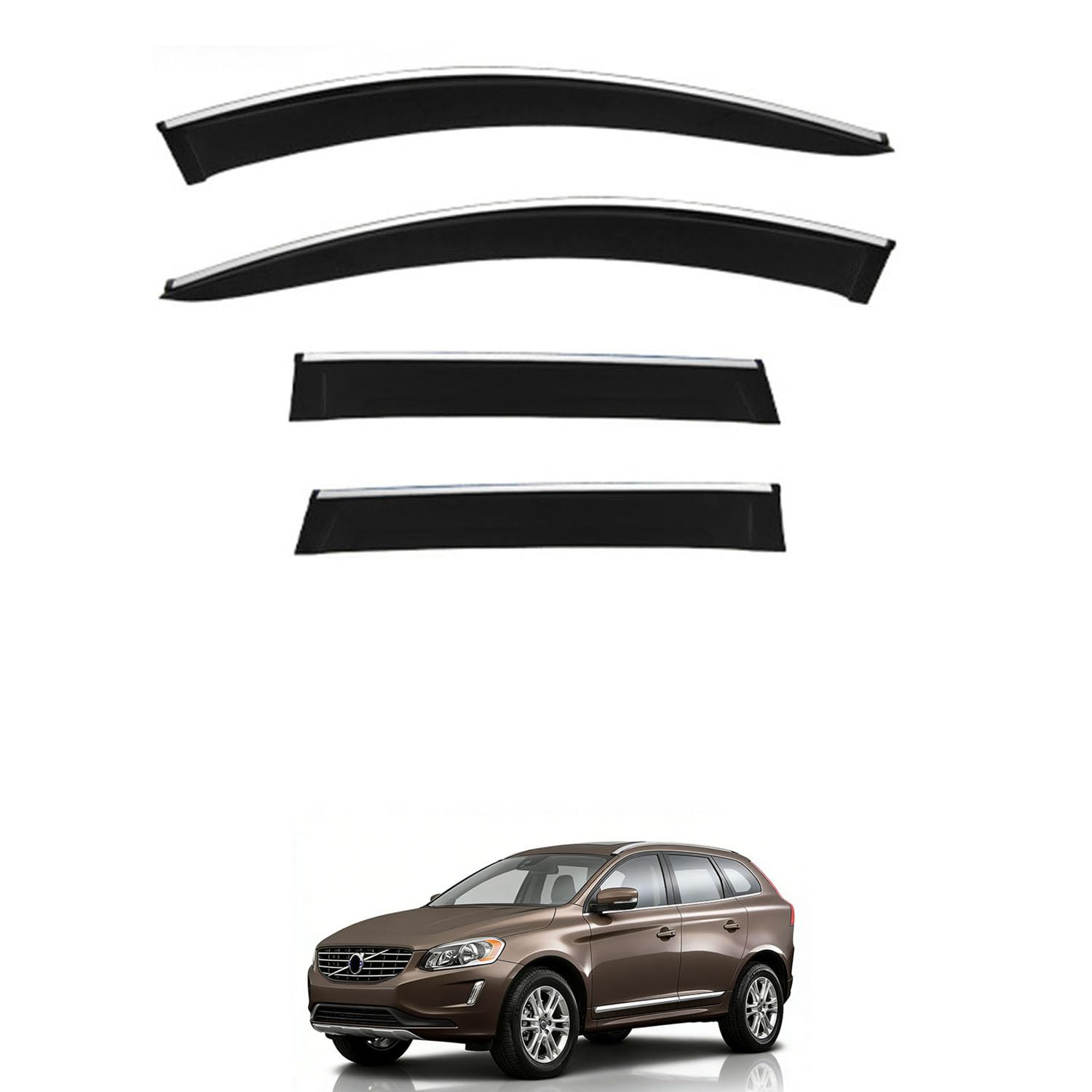 に適用 ボルボ XC60 2008-2017 専用 ドアバイザー 車用レインガード 厳選アクリル製 防雨性 風切り音軽減 カスタムカーパーツ サイドバイザーセット 日よけ対策 通年使用 車外装備品 傷防止 簡単装着 視界を遮らない 結露除去 雨天走行|ハッピーラッキーショップ
