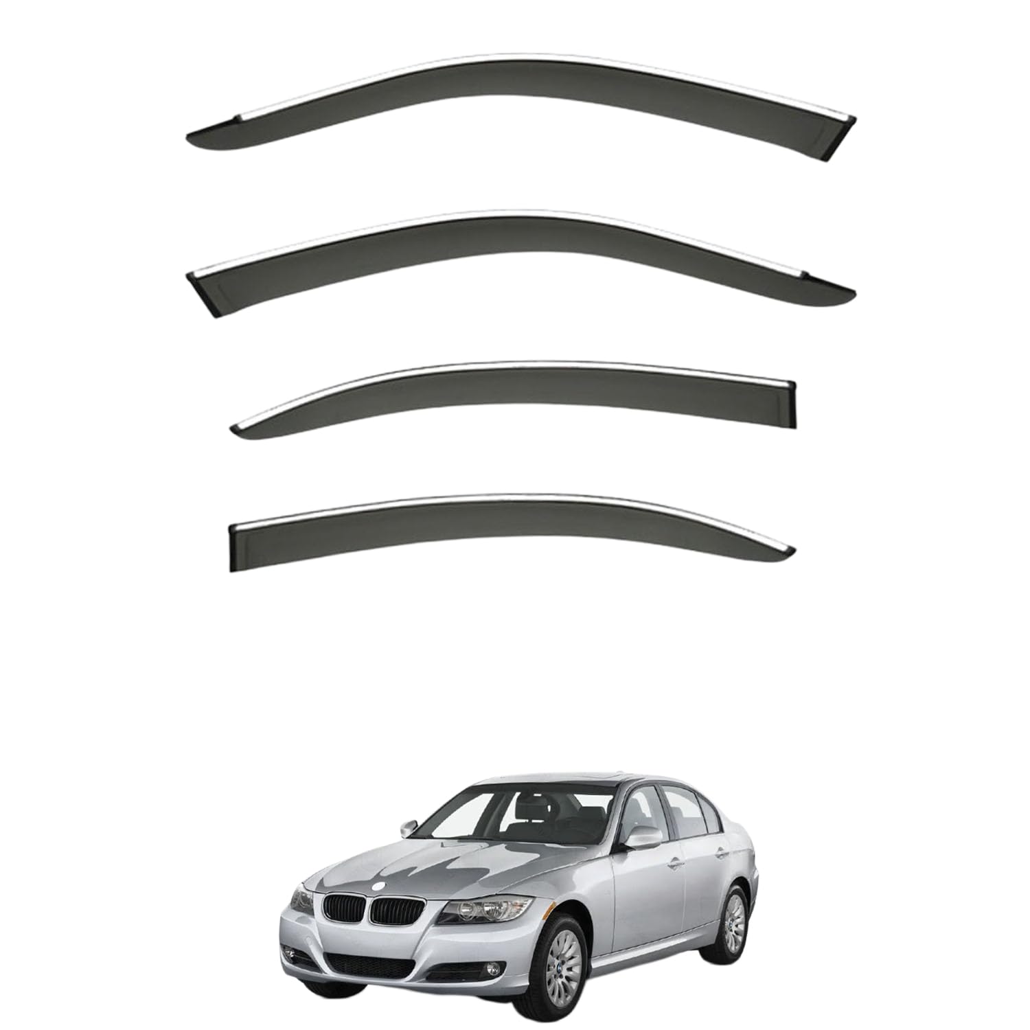 に適用 BMW 3シリーズ セダン E90 2005-2010 専用 ドアバイザー 車用レインガード 厳選アクリル製 防雨性 風切り音軽減 カスタムカーパーツ サイドバイザーセット 日よけ対策 通年使用 車外装備品 傷防止 簡単装着 視界を遮らない 結露除去 雨天走行|ハッピーラッキーショップ