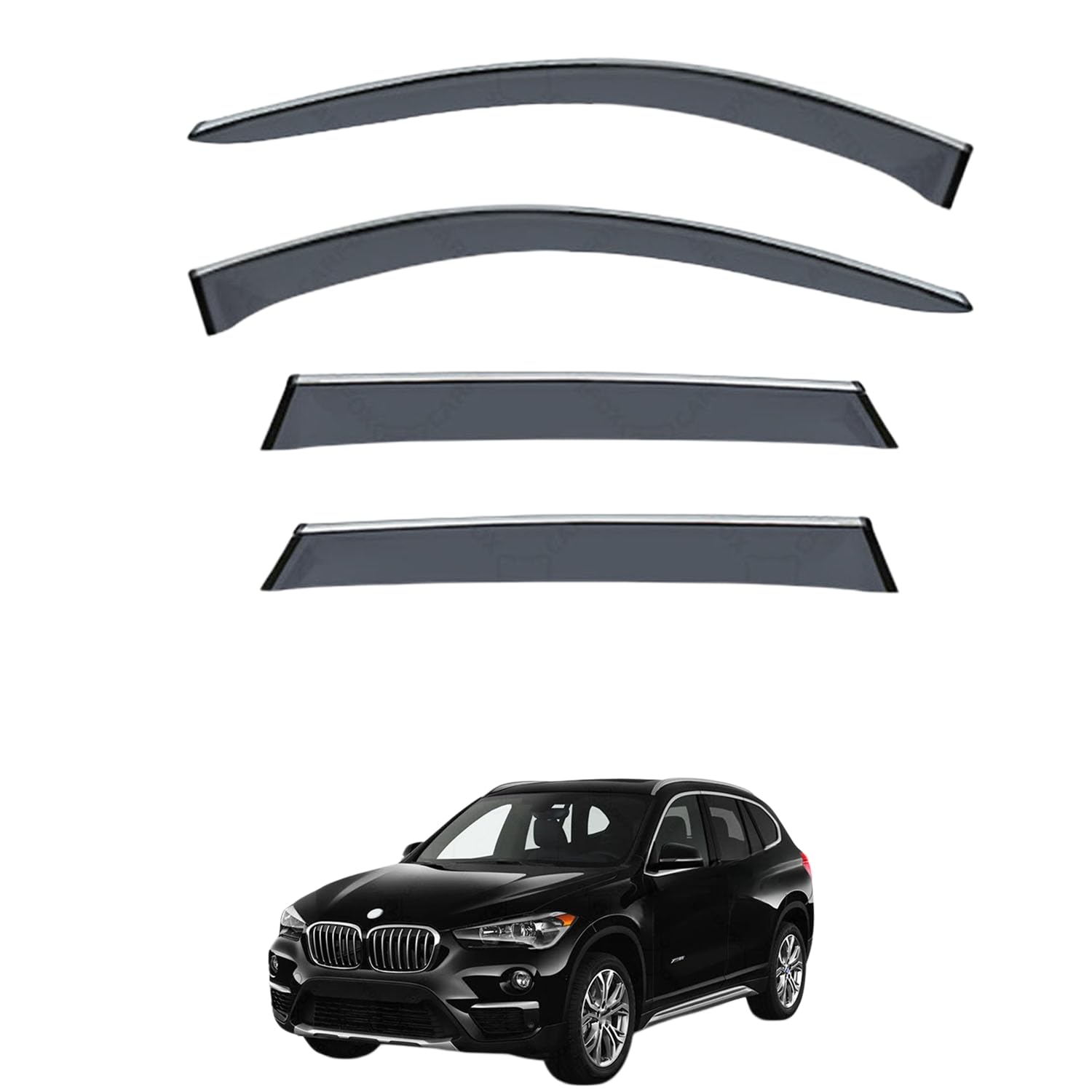 に適用 BMW X1 F48 2016-2021 専用 ドアバイザー 車用レインガード 厳選アクリル製 防雨性 風切り音軽減 カスタムカーパーツ サイドバイザーセット 日よけ対策 通年使用 車外装備品 傷防止 簡単装着 視界を遮らない 結露除去 雨天走行|ハッピーラッキーショップ