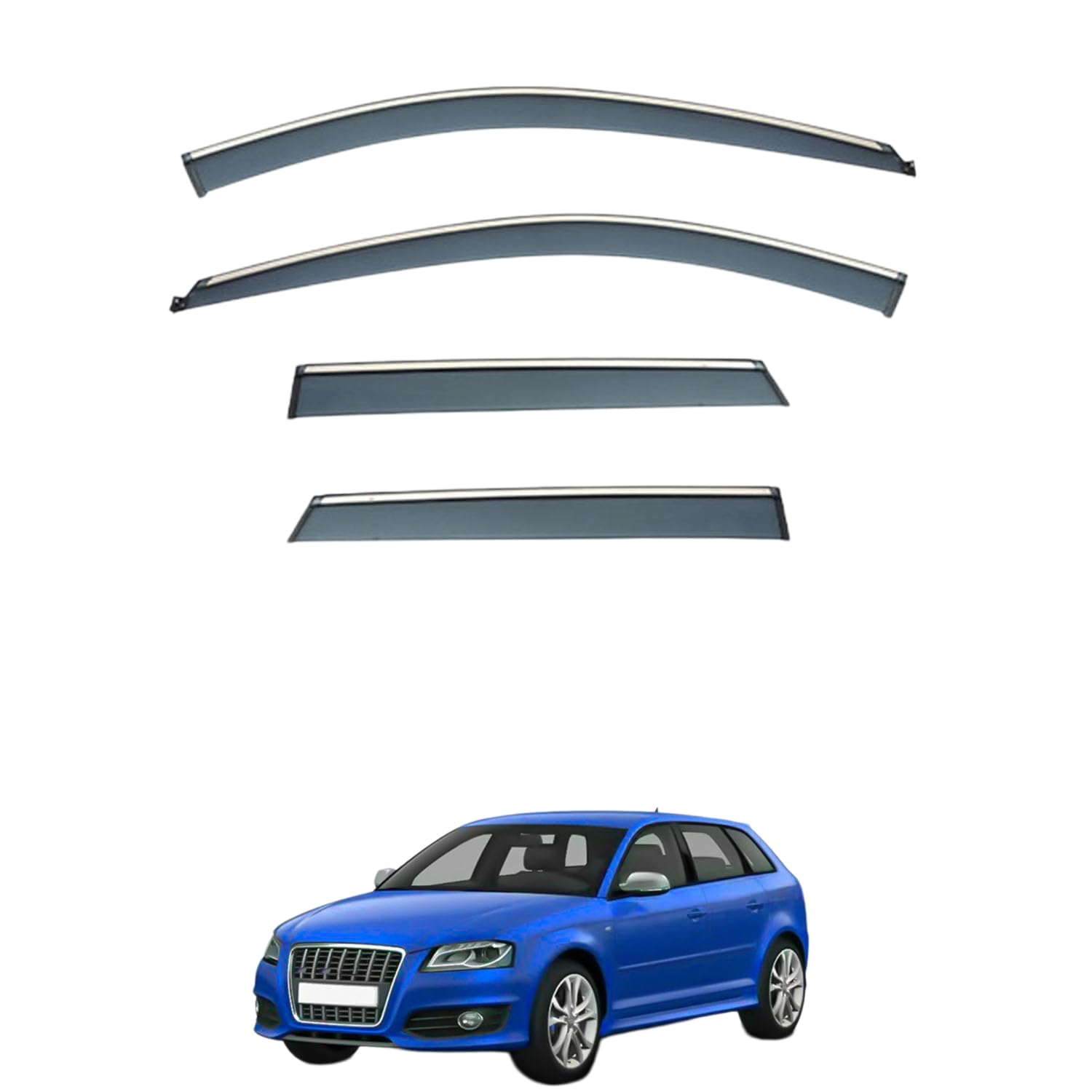 に適用 アウディ S3 スポーツバック 8P 2006-2012 専用 ドアバイザー 車用レインガード 厳選アクリル製 防雨性 風切り音軽減 カスタムカーパーツ サイドバイザーセット 日よけ対策 通年使用 車外装備品 傷防止 簡単装着 視界を遮らない 結露除去 雨天走行|ハッピーラッキーショップ