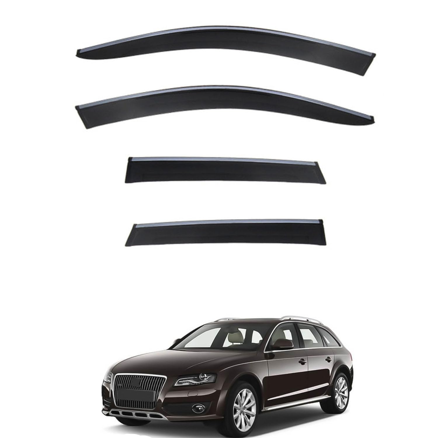 に適用 アウディ A4 アバント B8 2009-2015 専用 ドアバイザー 車用レインガード 厳選アクリル製 防雨性 風切り音軽減 カスタムカーパーツ サイドバイザーセット 日よけ対策 通年使用 車外装備品 傷防止 簡単装着 視界を遮らない 結露除去 雨天走行|ハッピーラッキーショップ