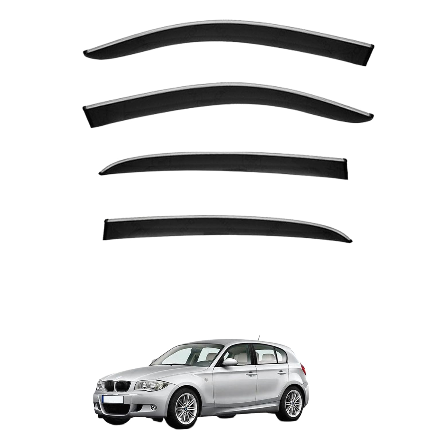 に適用 BMW 1シリーズ ハッチバック E87 2004-2010 専用 ドアバイザー 車用レインガード 厳選アクリル製 防雨性 風切り音軽減 カスタムカーパーツ サイドバイザーセット 日よけ対策 通年使用 車外装備品 傷防止 簡単装着 視界を遮らない 結露除去 雨天走行｜ハッピーラッキーショップ