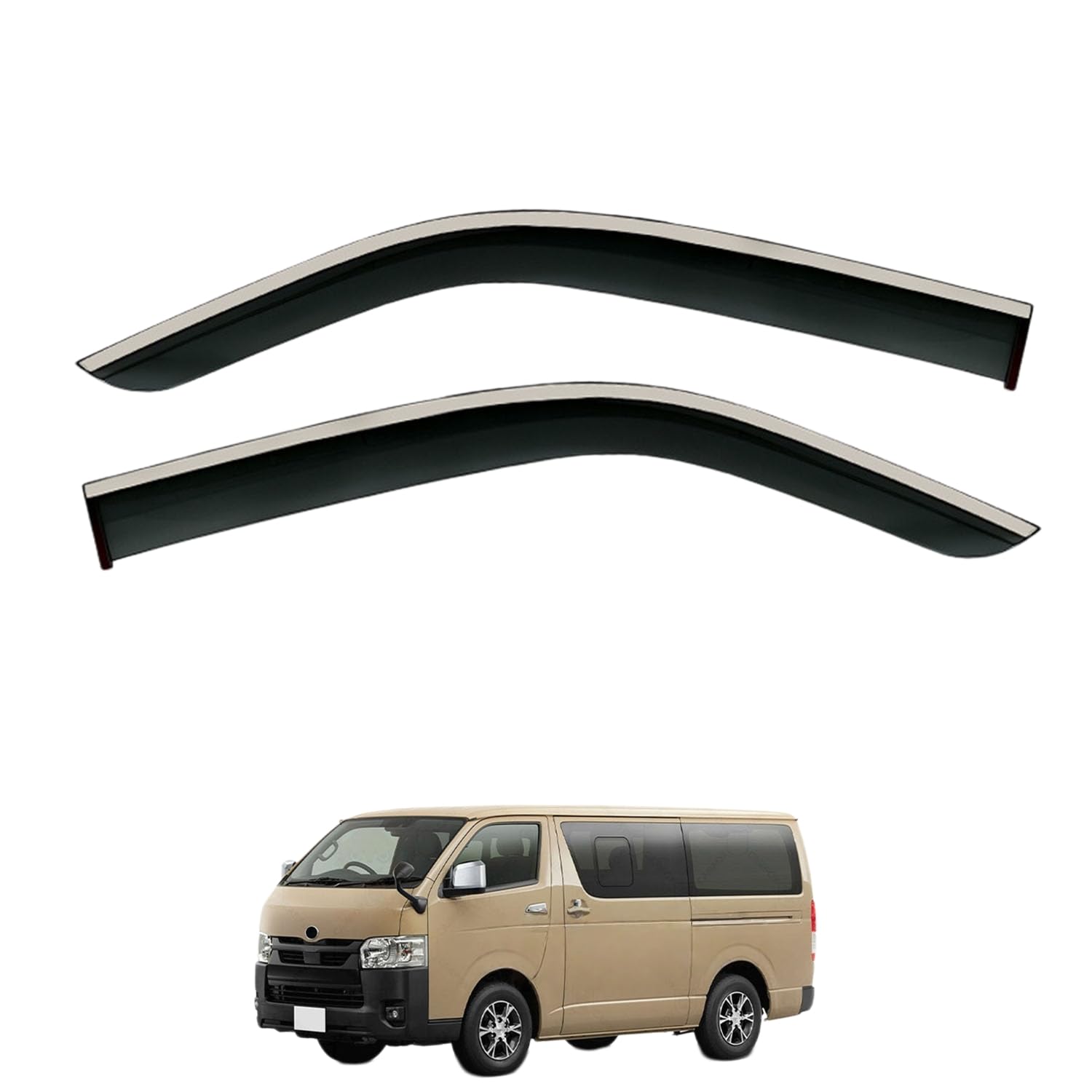 に適用 トヨタ ハイエース【2個】 H200 2005-2018 専用 ドアバイザー 車用レインガード 厳選アクリル製 防雨性 風切り音軽減 カスタムカーパーツ サイドバイザーセット 日よけ対策 通年使用 車外装備品 傷防止 簡単装着 視界を遮らない 結露除去 雨天走行｜ハッピーラッキーショップ