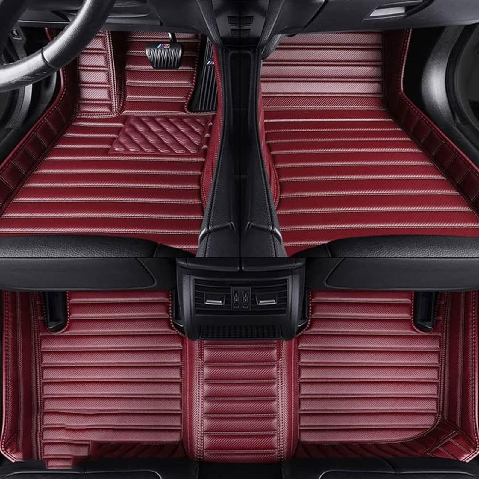 に適用スバルWRXSTI(VAB)S4(VAG)2014年8月～2021年10月カスタムカーフロアマット、車用レザーライナーカーペットセット、オールウェザー防水滑り止めフルカバー保護フロント?リア列足元用オールシーズン汚れに強い車内インテリアパーソナライズアクセサリー｜ハッピーラッキーショップ