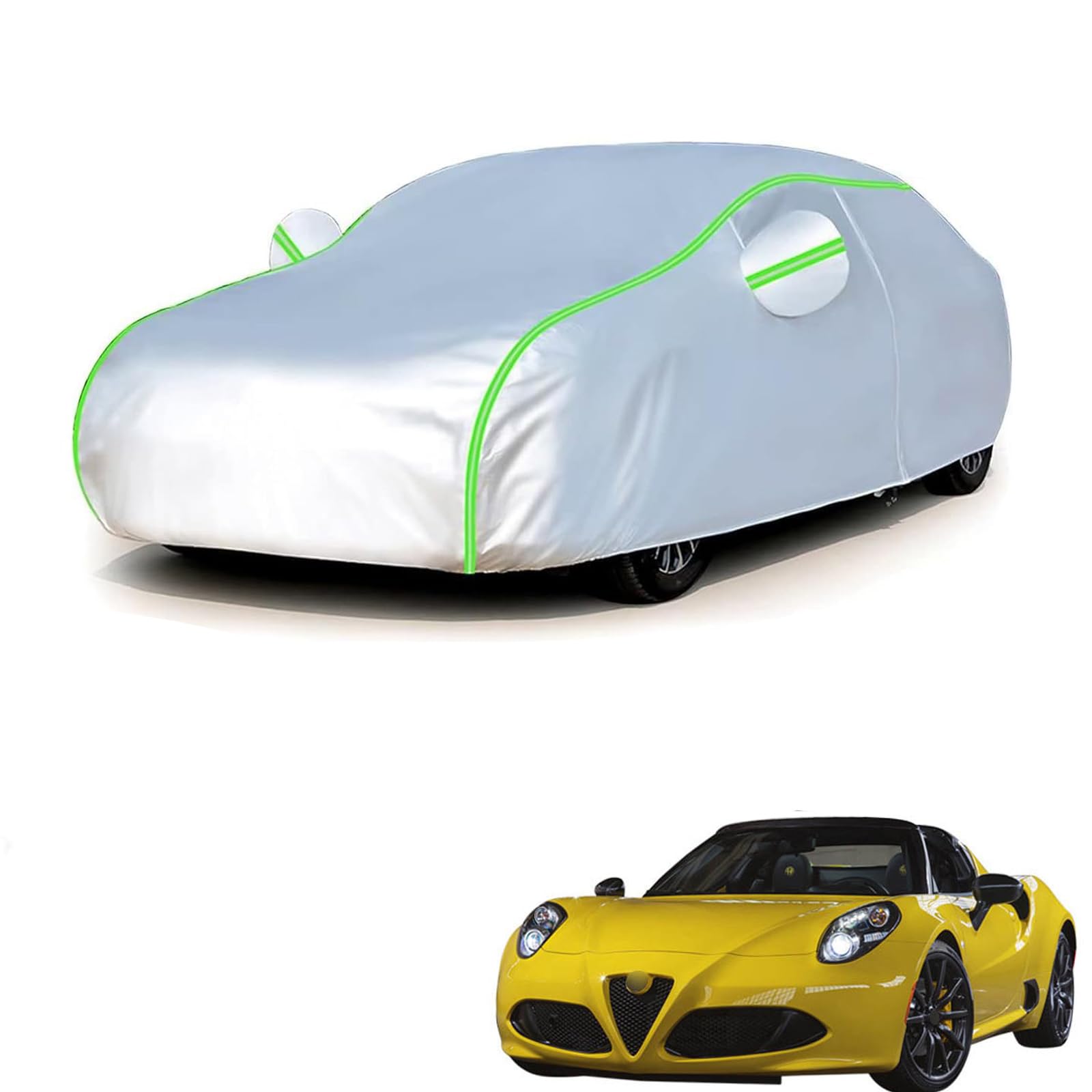 アルファロメオ 4Cスパイダー 2015年11月～2020年4月 専用 全天候対応自動車カバー 紫外線防止 雨対策 防風 防水 傷防止 反射ストリップ 収納袋 保護カバー｜ハッピーラッキーショップ