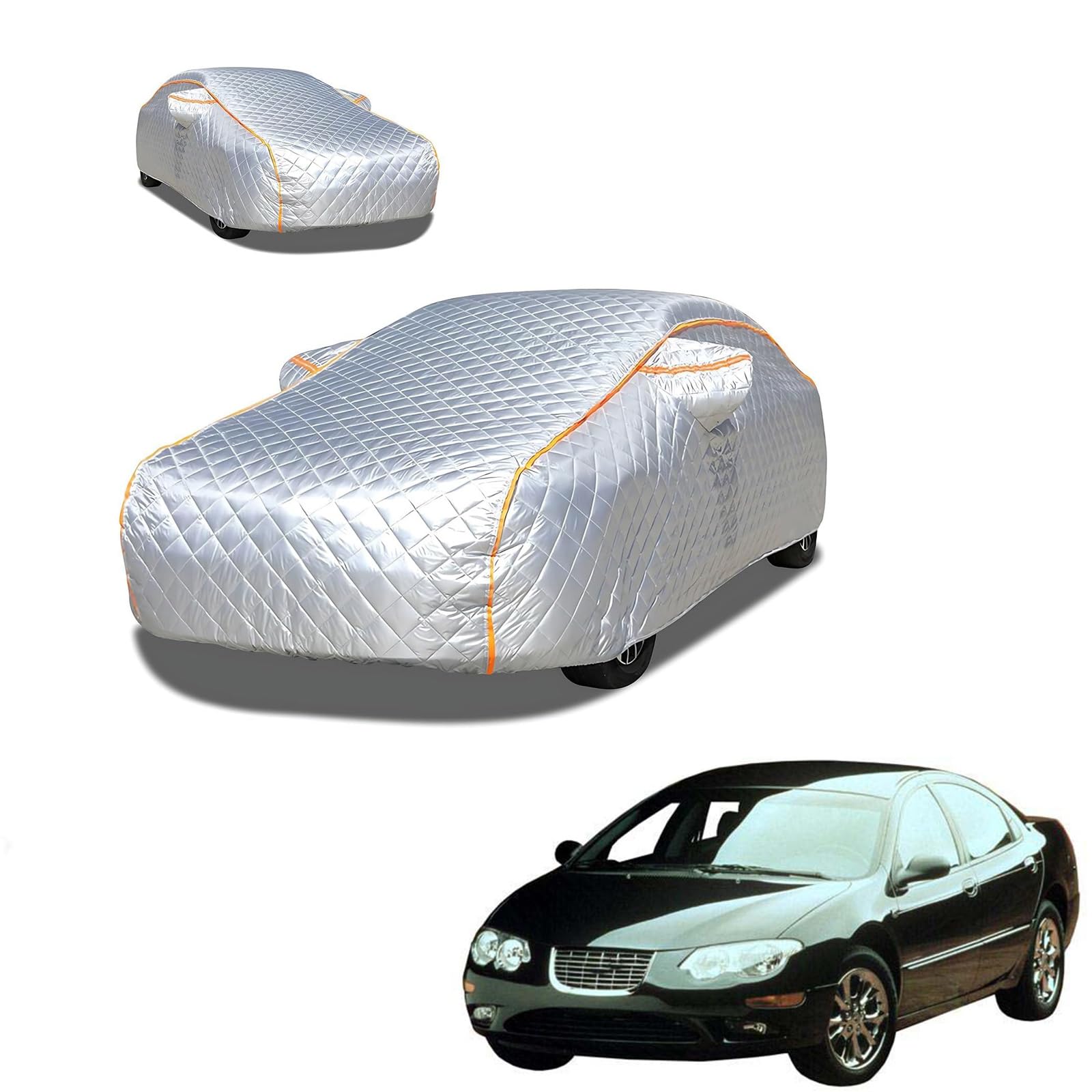 クライスラー クライスラー 300M 2000年6月～2003年12月 専用 極厚5層構造 車カバー 雹対策 ボディカバー 裏起毛 防水 撥水 防雪 紫外線対策 自動車カバー 凍結防止 黄砂 PM2.5 対策 四季対応 屋外 屋内 傷防止 丈夫 収納袋付き｜ハッピーラッキーショップ